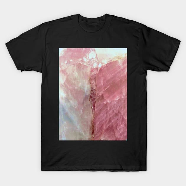 PINK CORAL ROSE ROCK GEMSTONE MARBLE PEARL  QUARTZ GREY GEOMETRIC ABSTRACT T-Shirt by jacquline8689